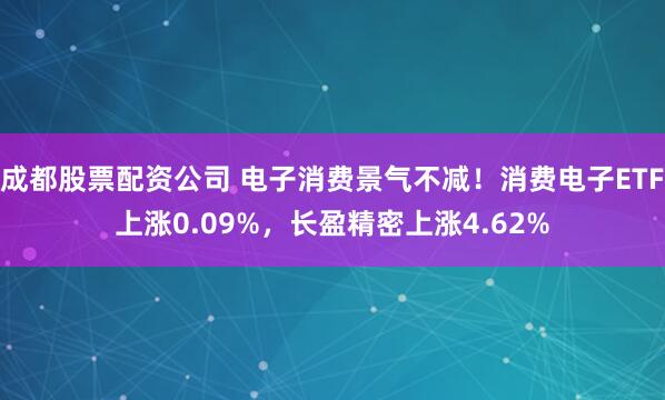 成都股票配资公司 电子消费景气不减！消费电子ETF上涨0.09%，长盈精密上涨4.62%